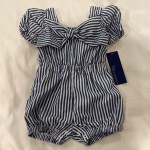 Blue stripped romper 18M